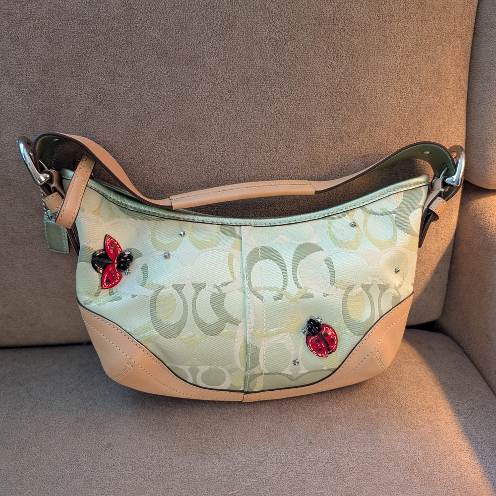 Coach Beige and Green Women's Bag